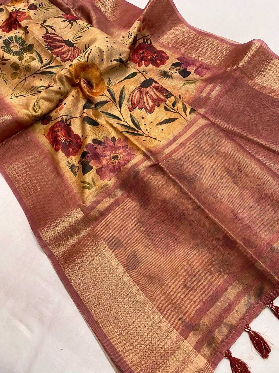 YNF TUSSAR SILKKESH249 JASMINE SILK SAREES WHOLESALE SILK ZARI BORDER SILK SAREE FOR WEDDING SAREE MANUFACTURER - Deevit International