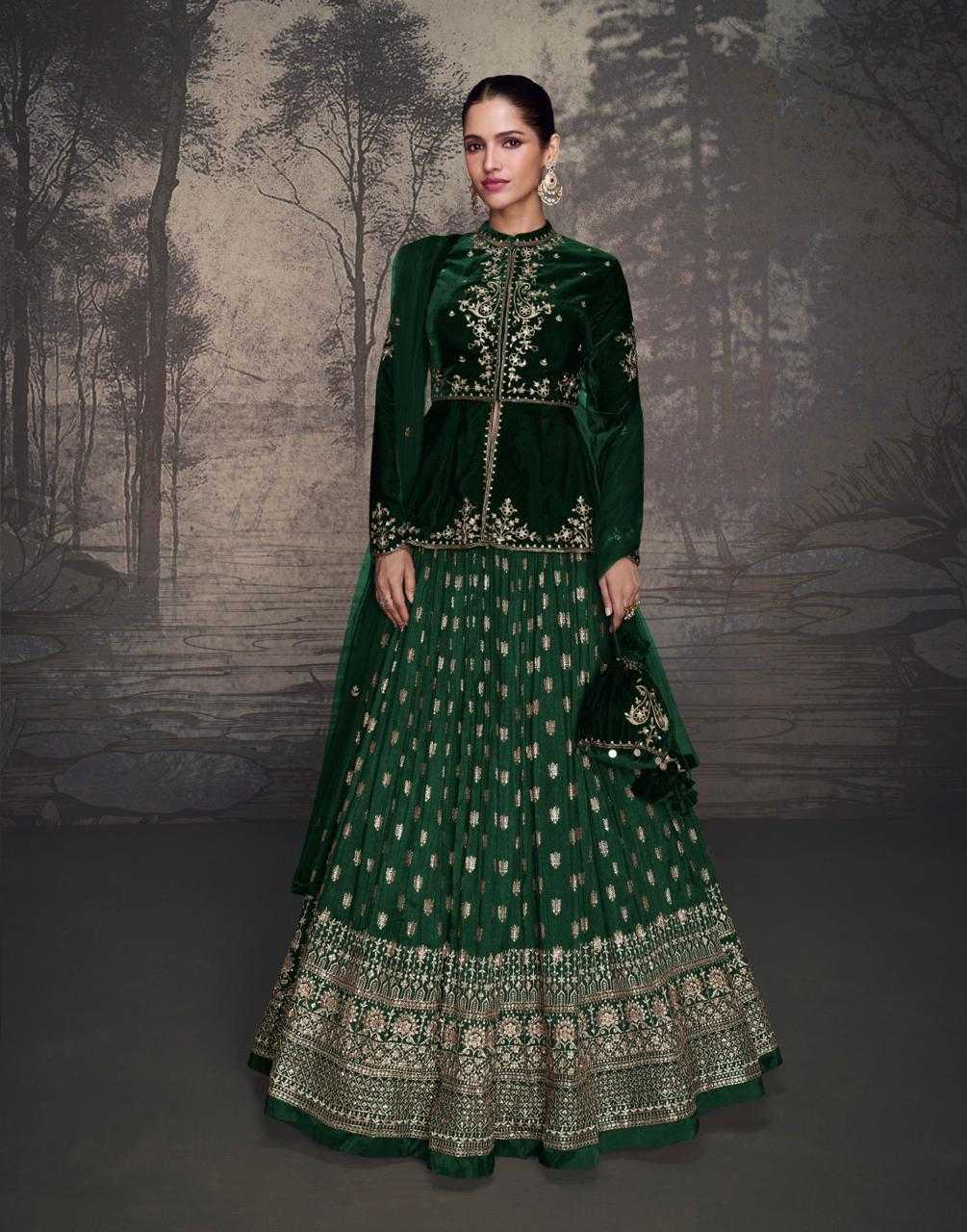 YNF VELEVT SAYURI KESH233 GLAM1 CLOTHING BRANDS WHOLESALE LEHENGA MANUFACTURER - Deevit International