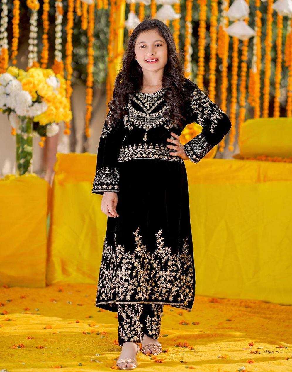 YNF VELVET RIN1544 190 WHOLESALE KIDS SUIT KIDS ANARKALI SUITS MANUFACTURER - Deevit International