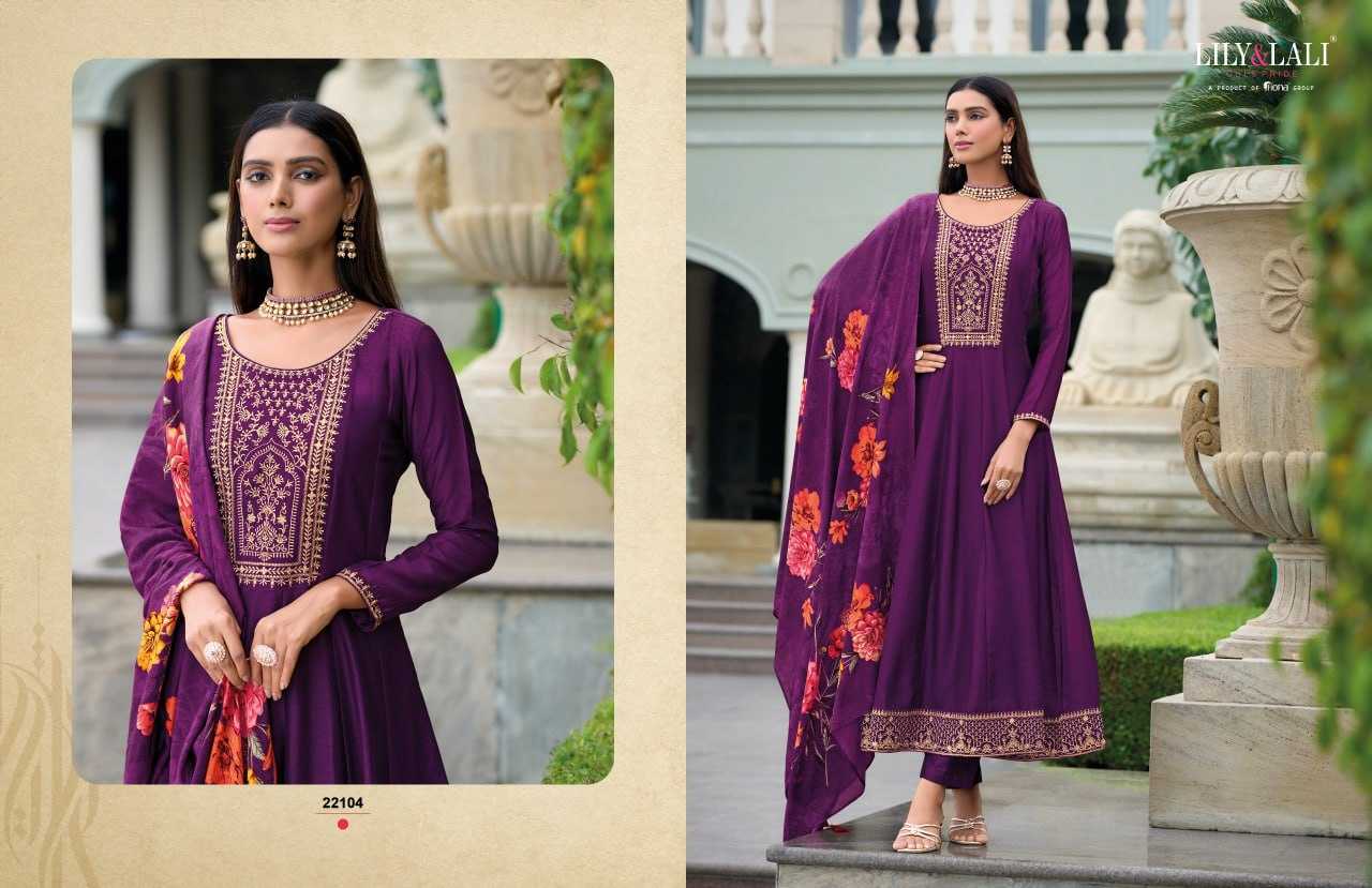 YNF VICHITRA SILK LILY & LALI KESH236 MALLIKAJAAN CLOTHING BRANDS WHOLESALE GOWNS MANUFACTURER - Deevit International