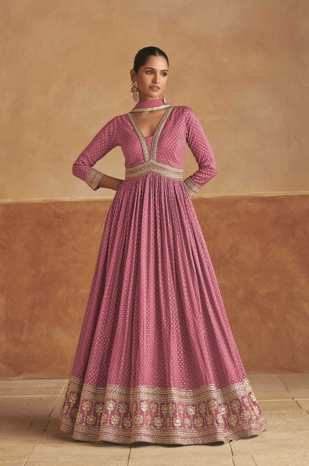 YNF VISCOSE GULKAYRA KESH235 ROOPAL CLOTHING BRANDS WHOLESALE GOWN MANUFACTURER - Deevit International