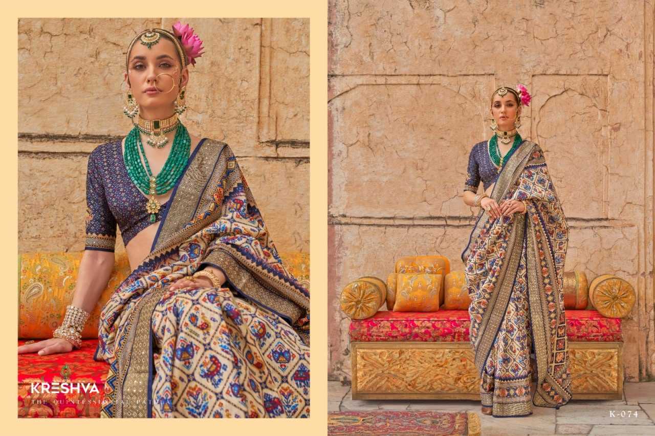 YNF VISCOSE KRESHVA KESH113  Yug Patola CLOTHING BRANDS WHOLESALE SAREES MANUFACTURER - Deevit International