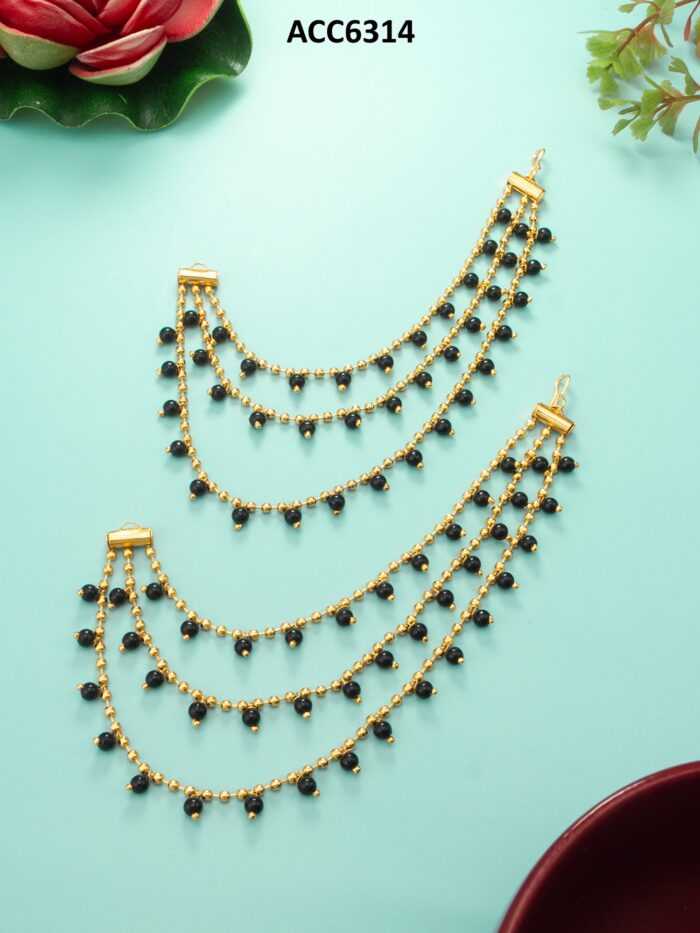 YNF BRASS KESH105 NK6314 WOMENS JEWELLERY WHOLESALE HAIR EARRINGS CHAIN MANUFACTURE - Deevit International