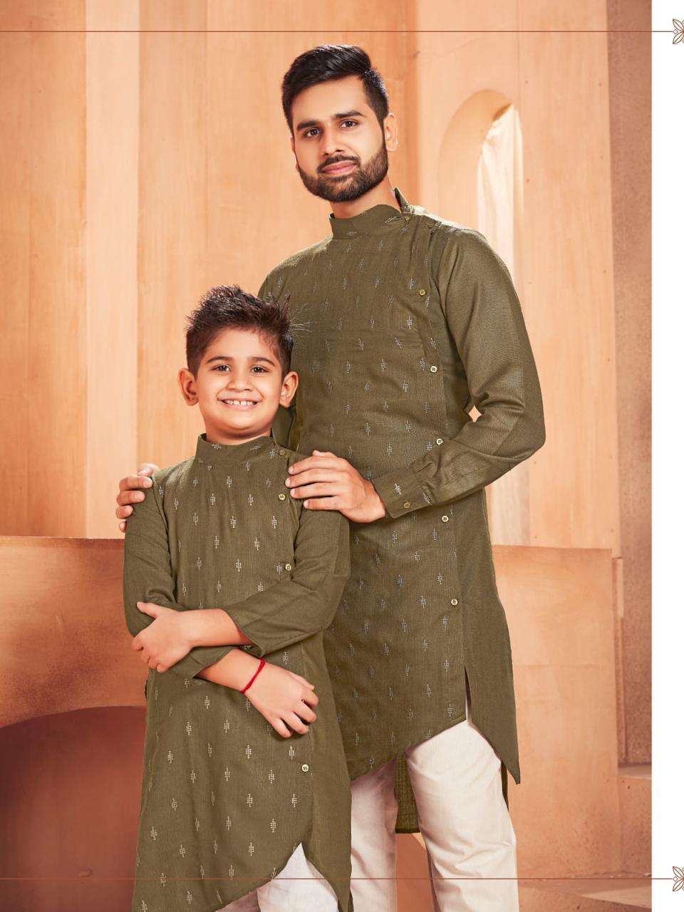 YNF COTTON KSB 106 MENS WEAR WHOLESALE FATHER SON COMBO WEARS MANUFACTURER   