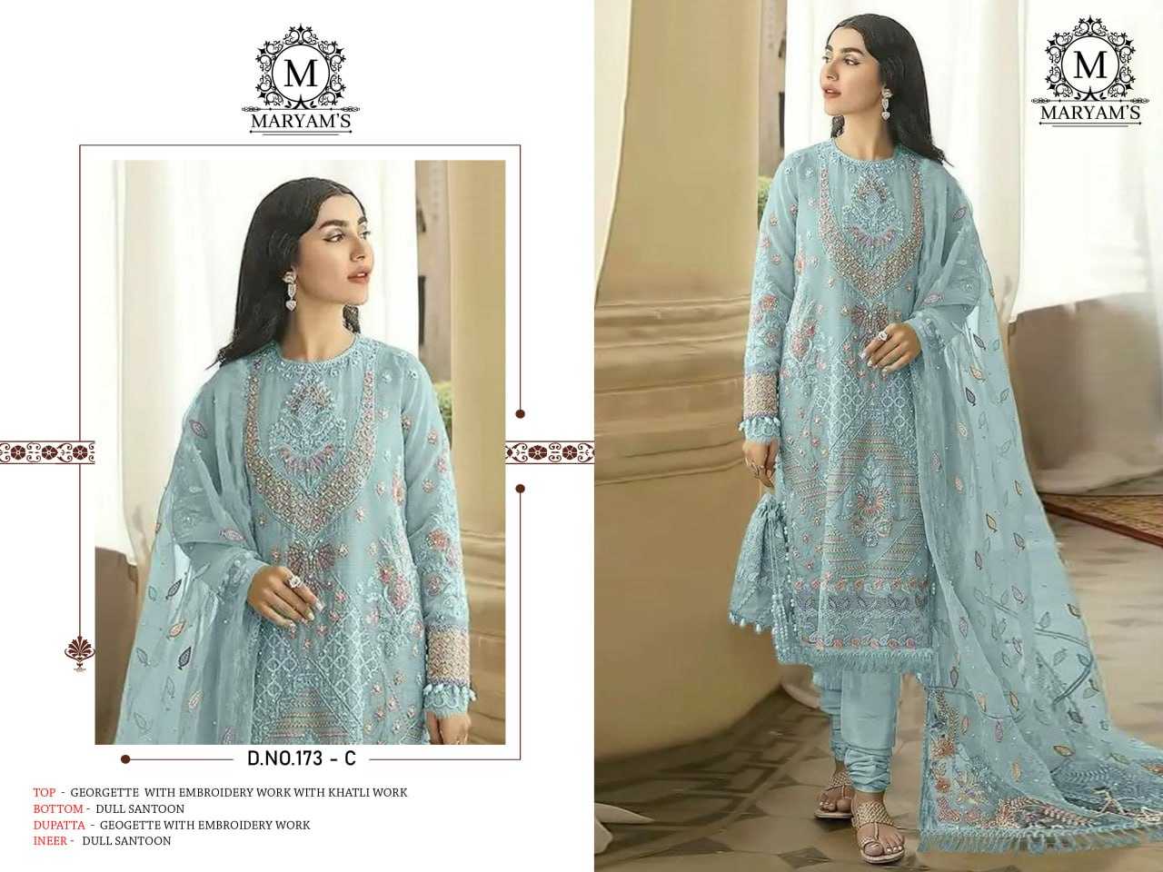 YNF FAUX GEORGETTE KAL 173 SUITS & DRESSES WHOLESALE UNSTITCHED SUITS EMANUFACTURER