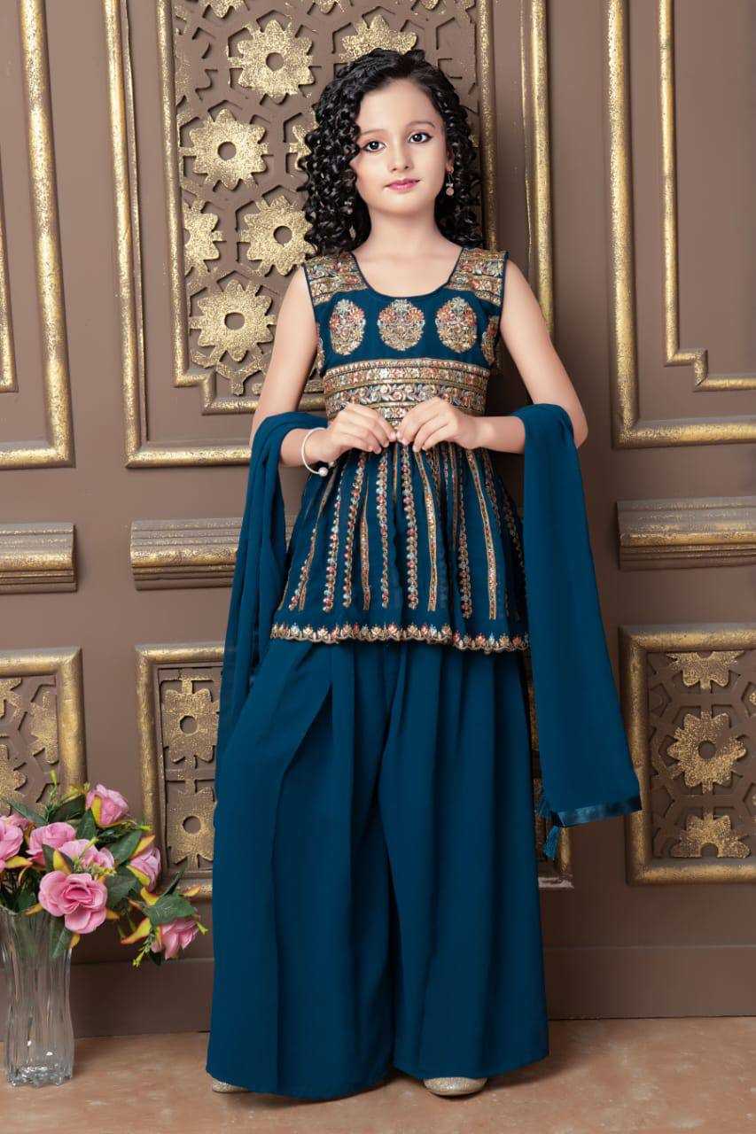 YNF FAUX GEORGETTE KSB 1004-B KIDS WEAR WHOLESALE KIDS SHARARA EMANUFACTURER 