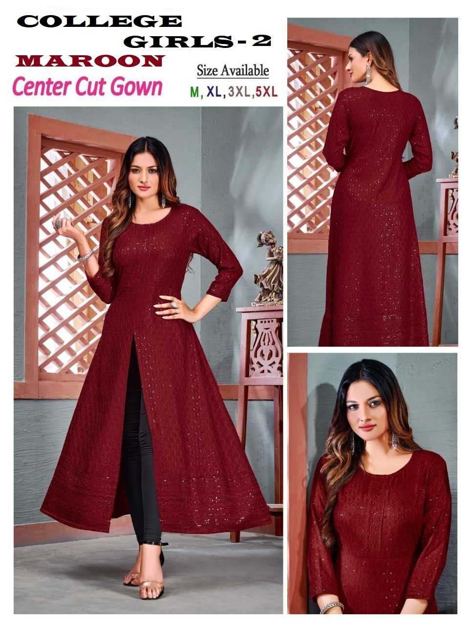 YNF RAYON DCR 02 KURTIS WHOLESALE LONG RAYON ANARKALI KURTIS EMANUFACTURER