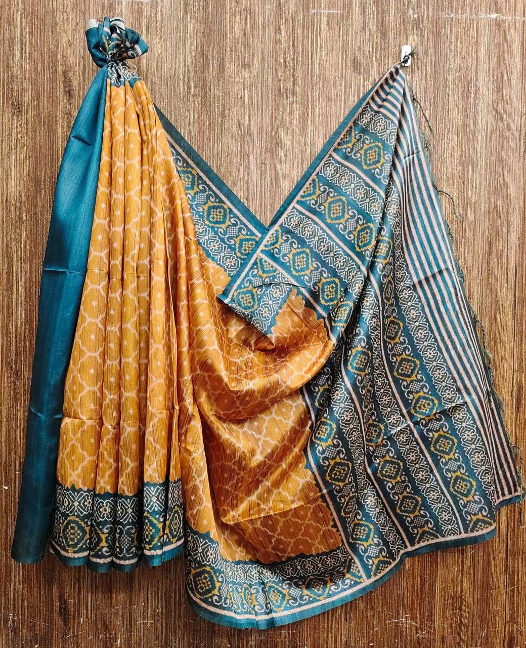 YNF TUSSAR SILK KESH101 ANT63 SILK SAREES WHOLESALE TUSSAR SILK PATOLA SILK IKAT SAREES MANUFACTURER