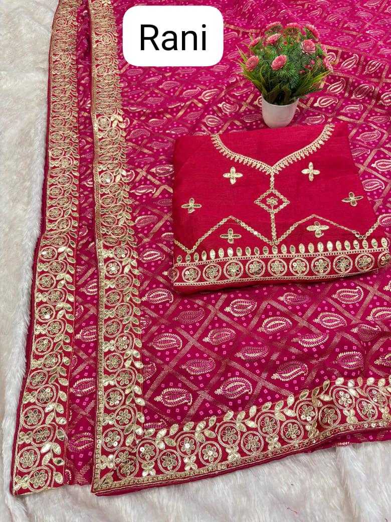 YNF VICHITRA SILK RJK ONE SAREES WHOLESALE GOTA PATTI EMBROIDERED LADIES SAREES EMANUFACTURER