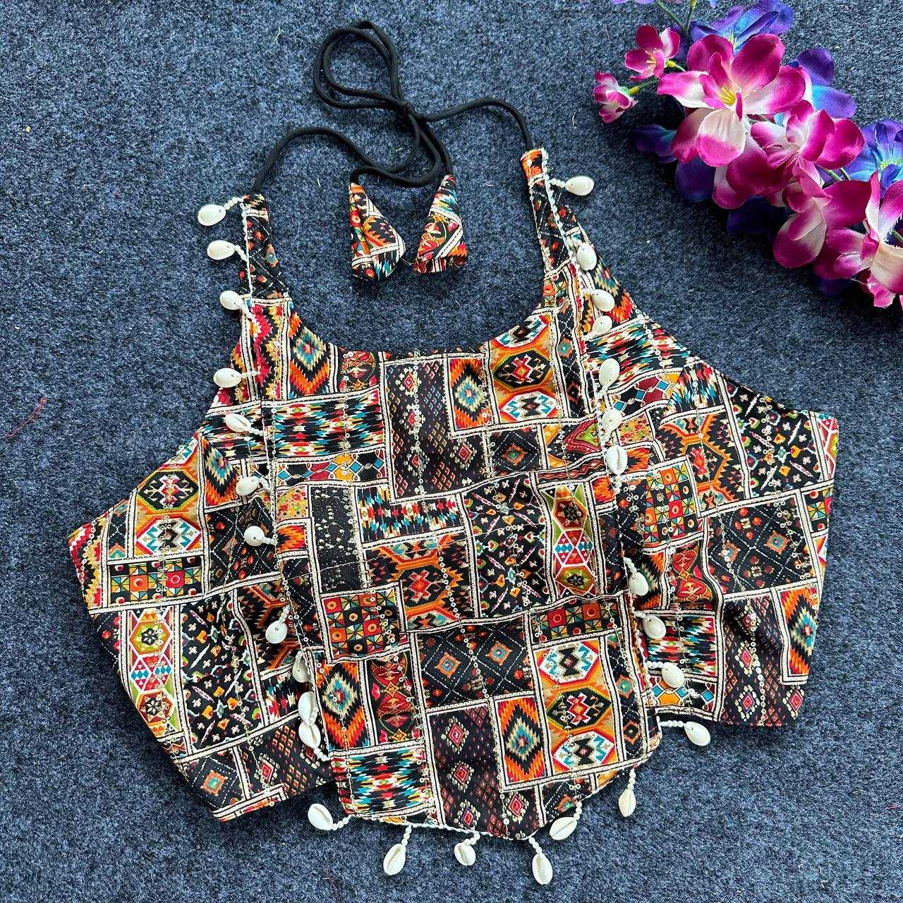 YNF COTTON WMF 07 READYMADE BLOUSE WHOLESALE PRINTED SLEEVELESS COTTON KUTCH WORK BLOUSE MANUFACTURER