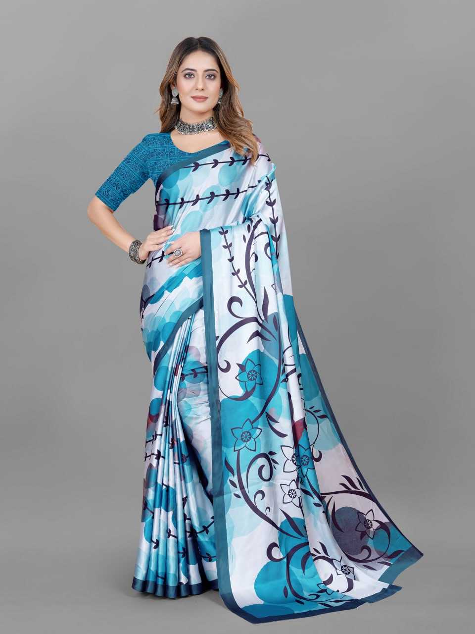 YNF CREPE SRRT JAPAN CRAPE7 SAREES WHOLESALE PRINTED LADIES CREPE SATIN SAREES MANUFACTURER