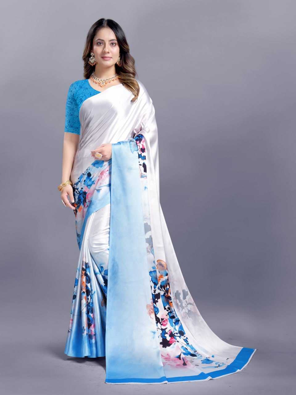 YNF CREPE SRRT JAPAN CRAPE9 SAREES WHOLESALE PRINTED LADIES CREPE SATIN SAREES MANUFACTURER