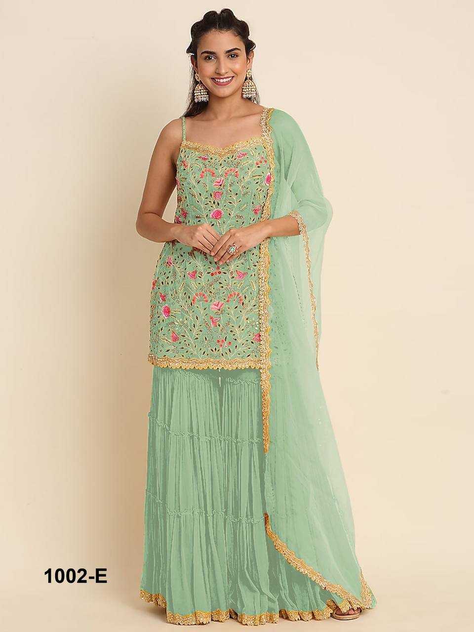 YNF FAUX GEORGETTE KSB 1002-B SUITS & DRESSES WHOLESALE SEMI STITCHED SUITS MANUFACTURER