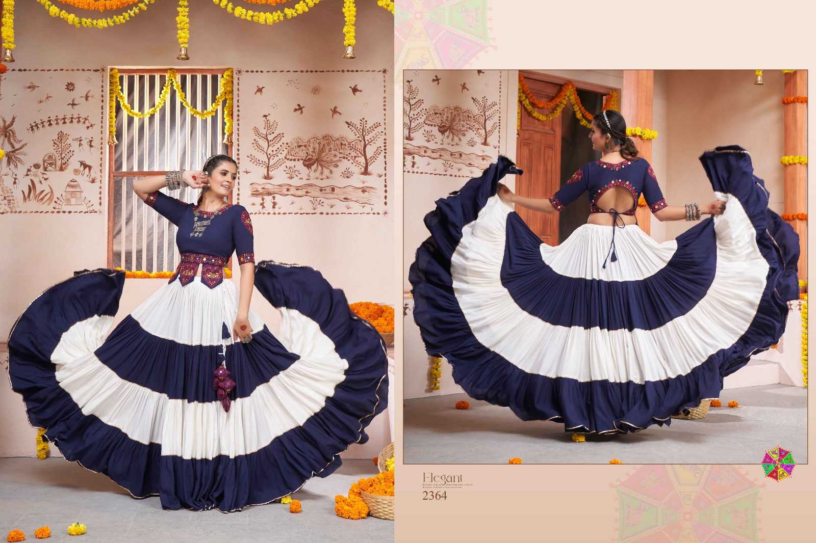 YNF MUSLIN COTTON RLH 2364 LEHENGAS WHOLESALE TRADITIONAL NAVRATRI CHANIYA CHOLI LEHENGAS EMANUFACTURER