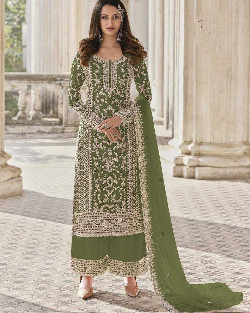 YNF NET RPDF 1124 SUITS & DRESSES WHOLESALE EMBROIDERY PALAZZO NET SUITS MANUFACTURER