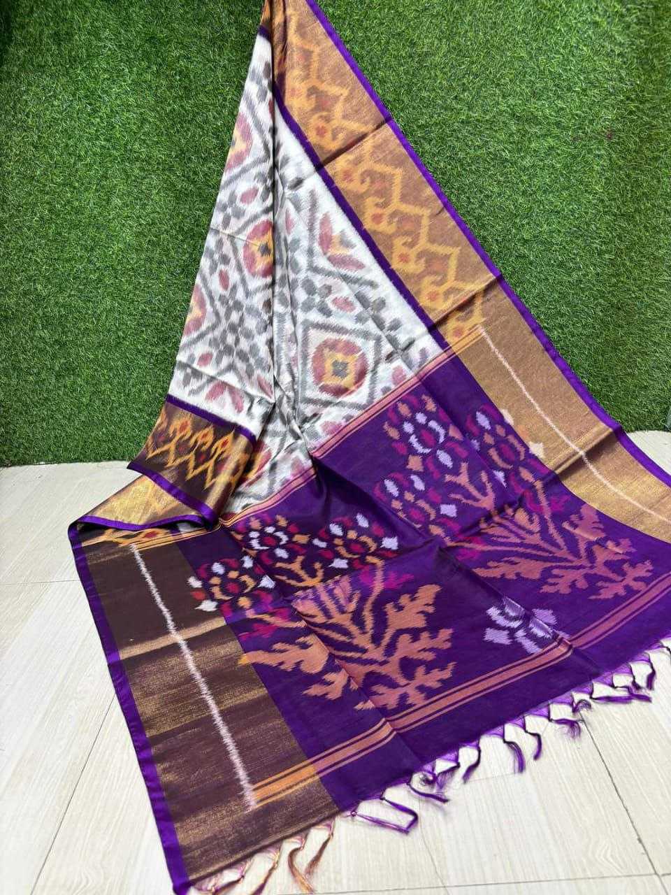 YNF SILK COTTON RRI 08 SAREES WHOLESALE PRINTED COTTON LINEN IKKAT SAREES MANUFACTURER