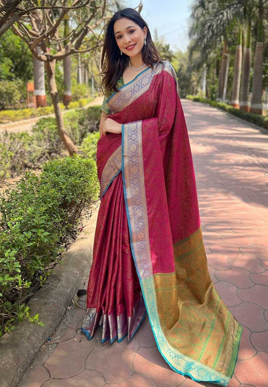 YNF SOFT KASHMIRI SILK REW KASHMIRI 2 SAREES WHOLESALE KASHMIRI ZARI BORDER SAREES MANUFACTURER