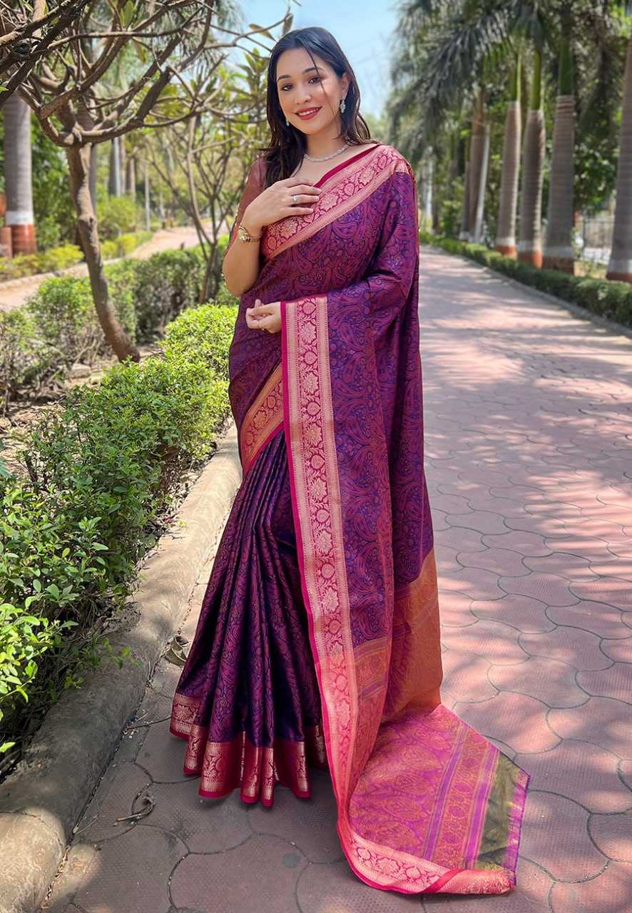 YNF SOFT KASHMIRI SILK REW KASHMIRI 2 SAREES WHOLESALE KASHMIRI ZARI BORDER SAREES MANUFACTURER