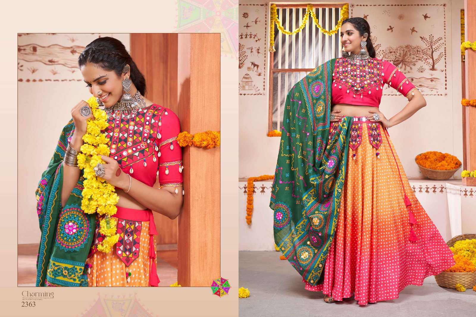 YNF SOFT SILK RLH 2363 LEHENGAS WHOLESALE TRADITIONAL NAVRATRI CHANIYA CHOLI LEHENGAS EMANUFACTURER