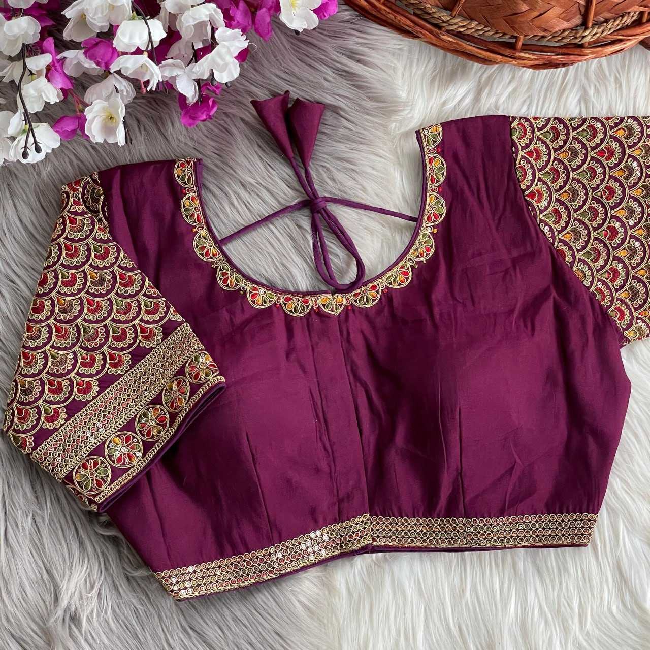 YNF HEAVY ROMAN SILK RIN117 216 READYMADE BLOUSE WHOLESALE SEQUENCE EMBROIDERY FASHION BLOUSE MANUFACTURER 