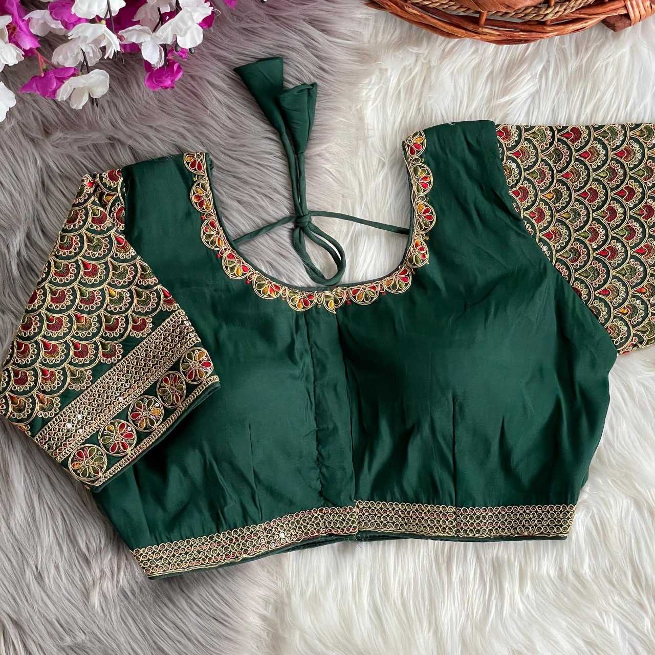 YNF HEAVY ROMAN SILK RIN117 216 READYMADE BLOUSE WHOLESALE SEQUENCE EMBROIDERY FASHION BLOUSE MANUFACTURER 