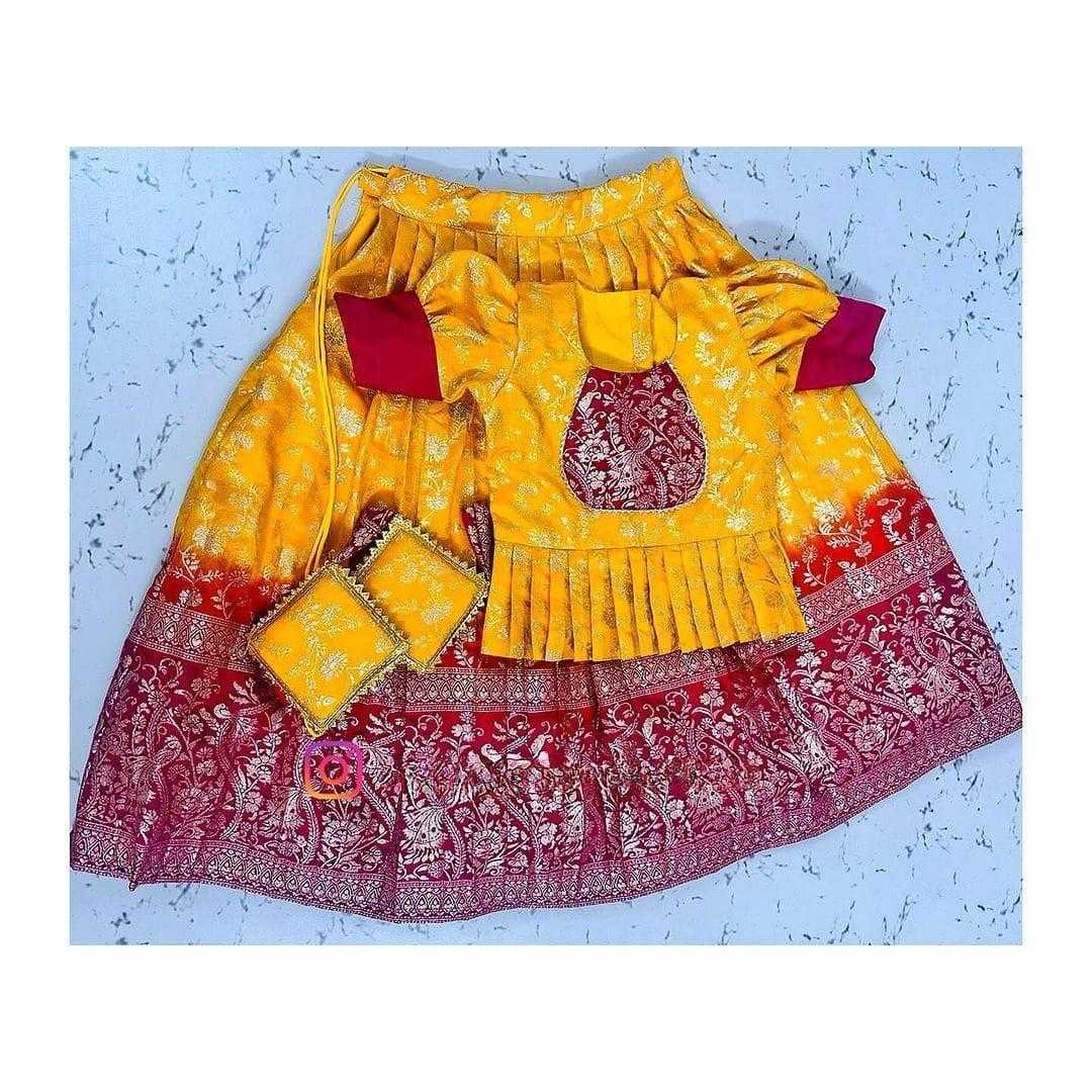 YNF LICHI SILK RIN192 7937 KIDS WEAR WHOLESALE KIDS LEHENGAS MANUFACTURER 