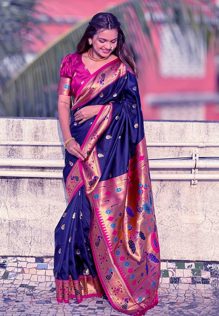 YNF PAITHANI SILK RIN116  RAJHANS SILK SAREES WHOLESALE PAITHANI SOFT SILK TRADITIONAL SAREES MANUFACTURER