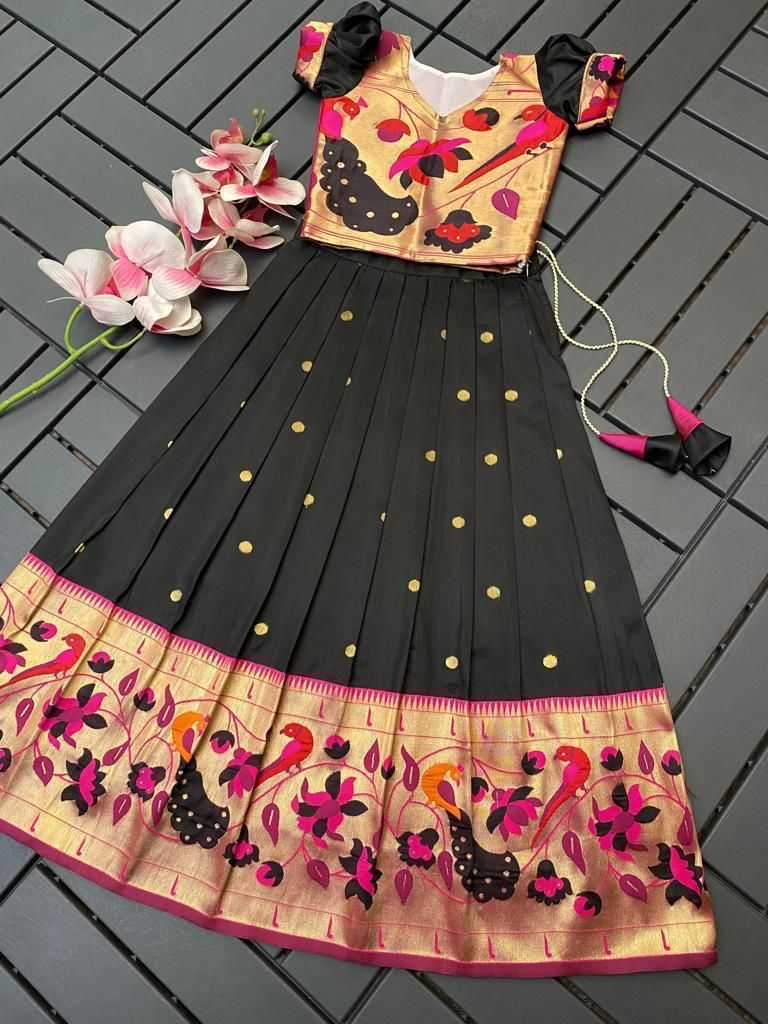 YNF PAITHANI SILK RIN192 7903 KIDS WEAR WHOLESALE KIDS LEHENGAS MANUFACTURER 