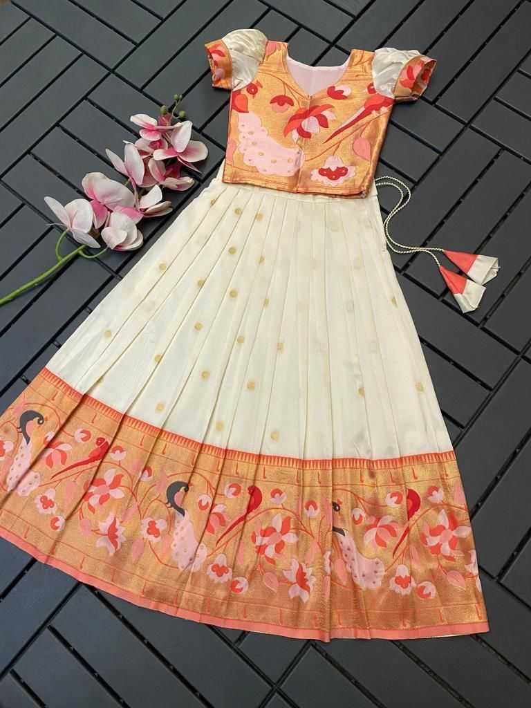 YNF PAITHANI SILK RIN192 7903 KIDS WEAR WHOLESALE KIDS LEHENGAS MANUFACTURER