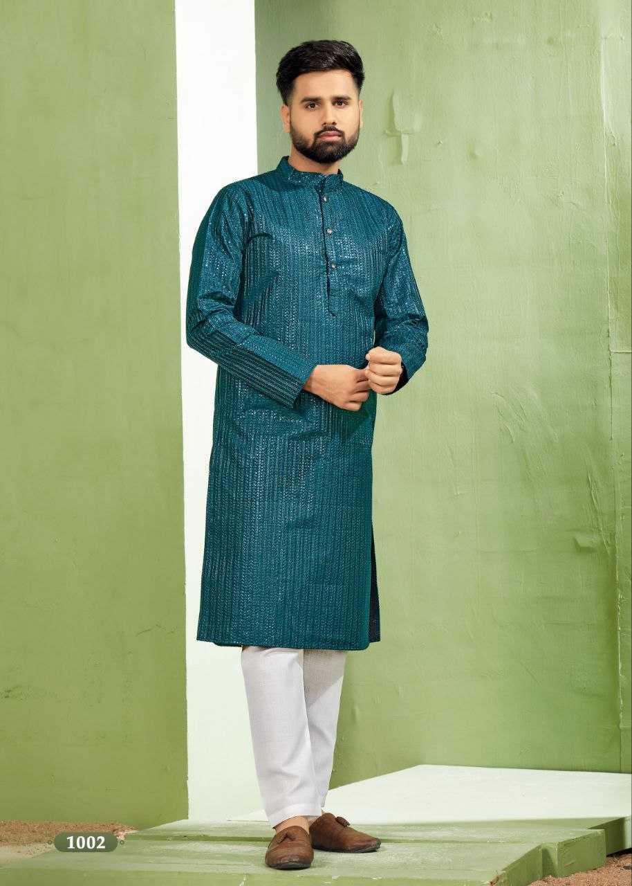 YNF BANGLORI SILK RIN131 6001 MENS WEAR WHOLESALE MENS EMBROIDERED KURTA PYJAMA MANUFACTURER