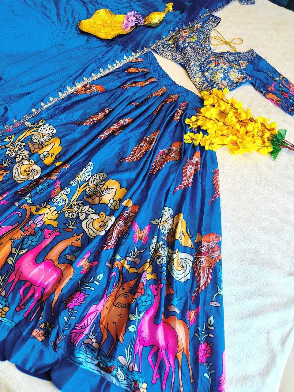 YNF CHINON RIN197 DAIVIK LEHENGAS WHOLESALE TRADITIONAL SILK PRINTED LEHENGAS MANUFACTURER