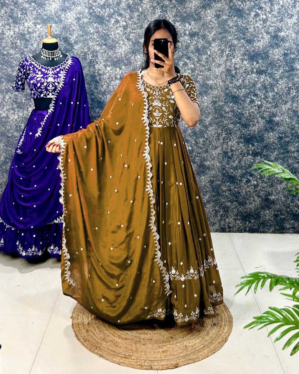 YNF CHINON RIN197 RRF03 GOWNS WHOLESALE EMBROIDERY ANARKALI PARTY LONG WORK GOWNS MANUFACTURER