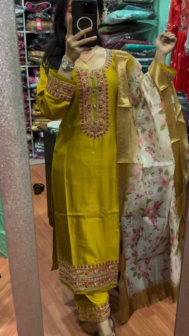 YNF CHINON SILK KESH141 164 SUITS & DRESSES WHOLESALE EMBROIDERY LADIES SILK PARTY WEAR WEDDING DIWALI COLLECTIONS SUITS MANUFACTURER