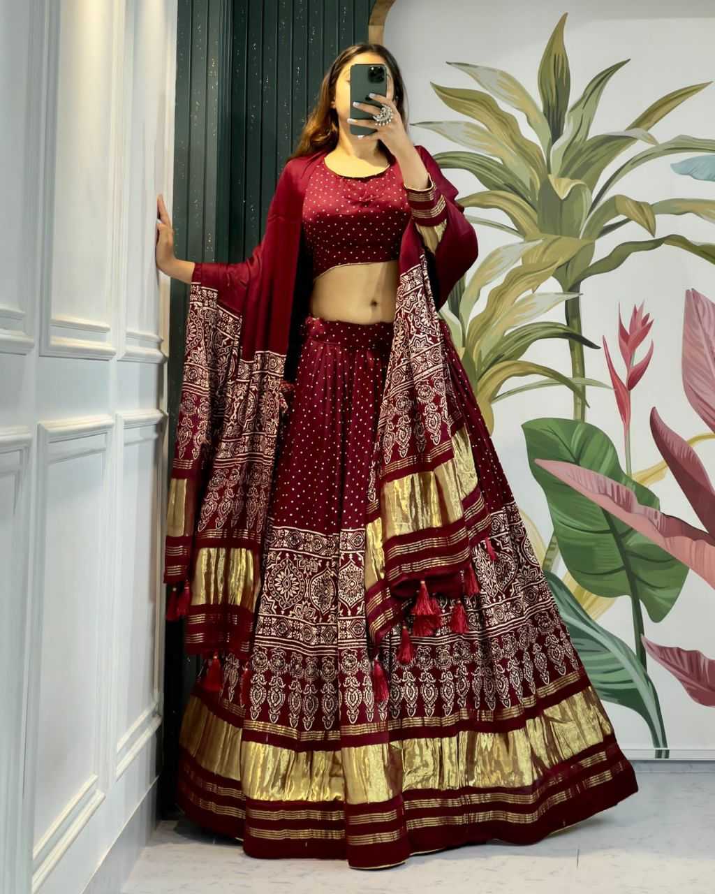 YNF GAJJI SILK KESH179 AHB14 LEHENGAS WHOLESALE TRADITIONAL SILK PRINTED LEHENGAS MANUFACTURER