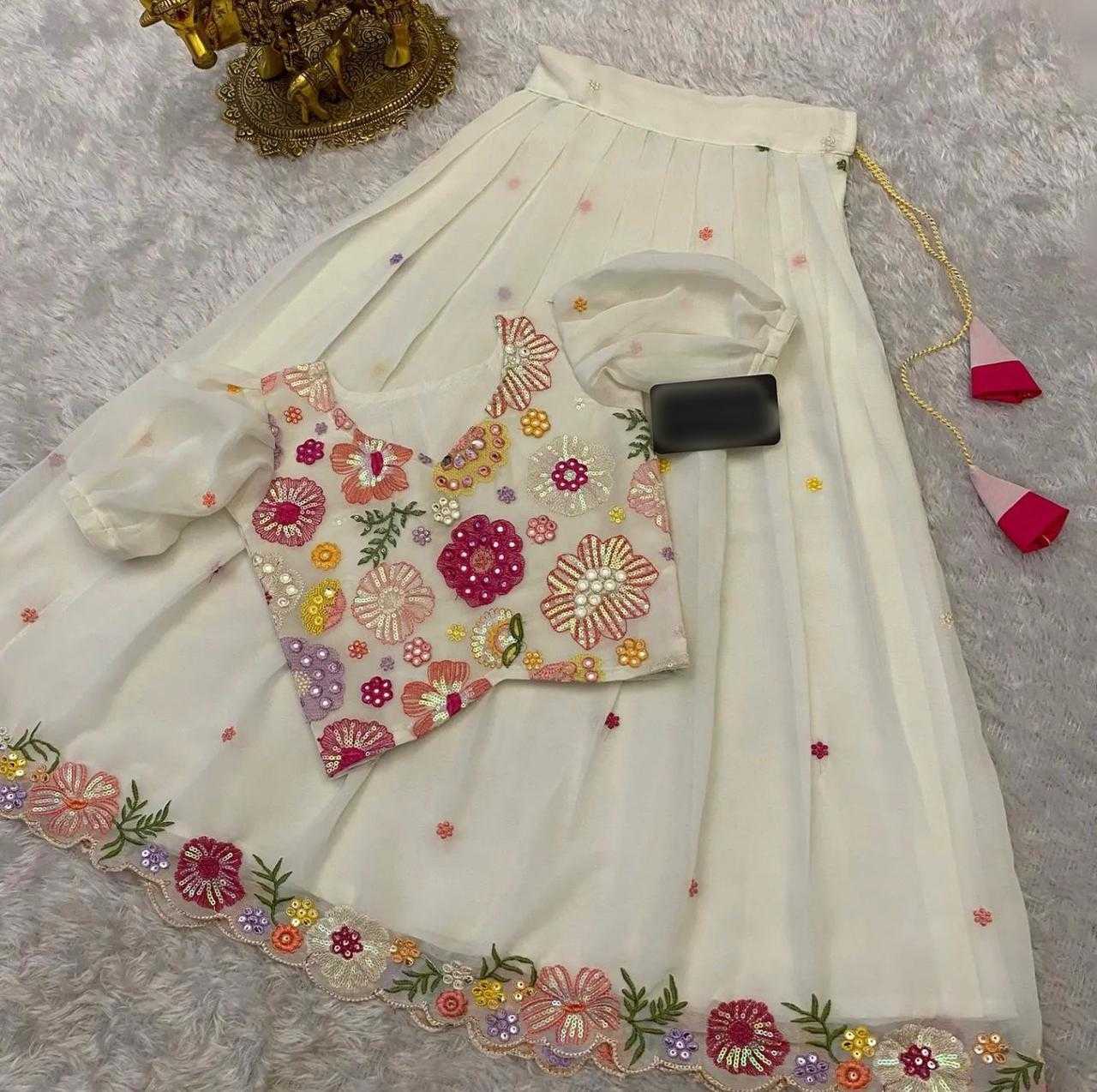 YNF GEORGETTE RIN192 7972 KIDS WEAR WHOLESALE KIDS LEHENGAS MANUFACTURER