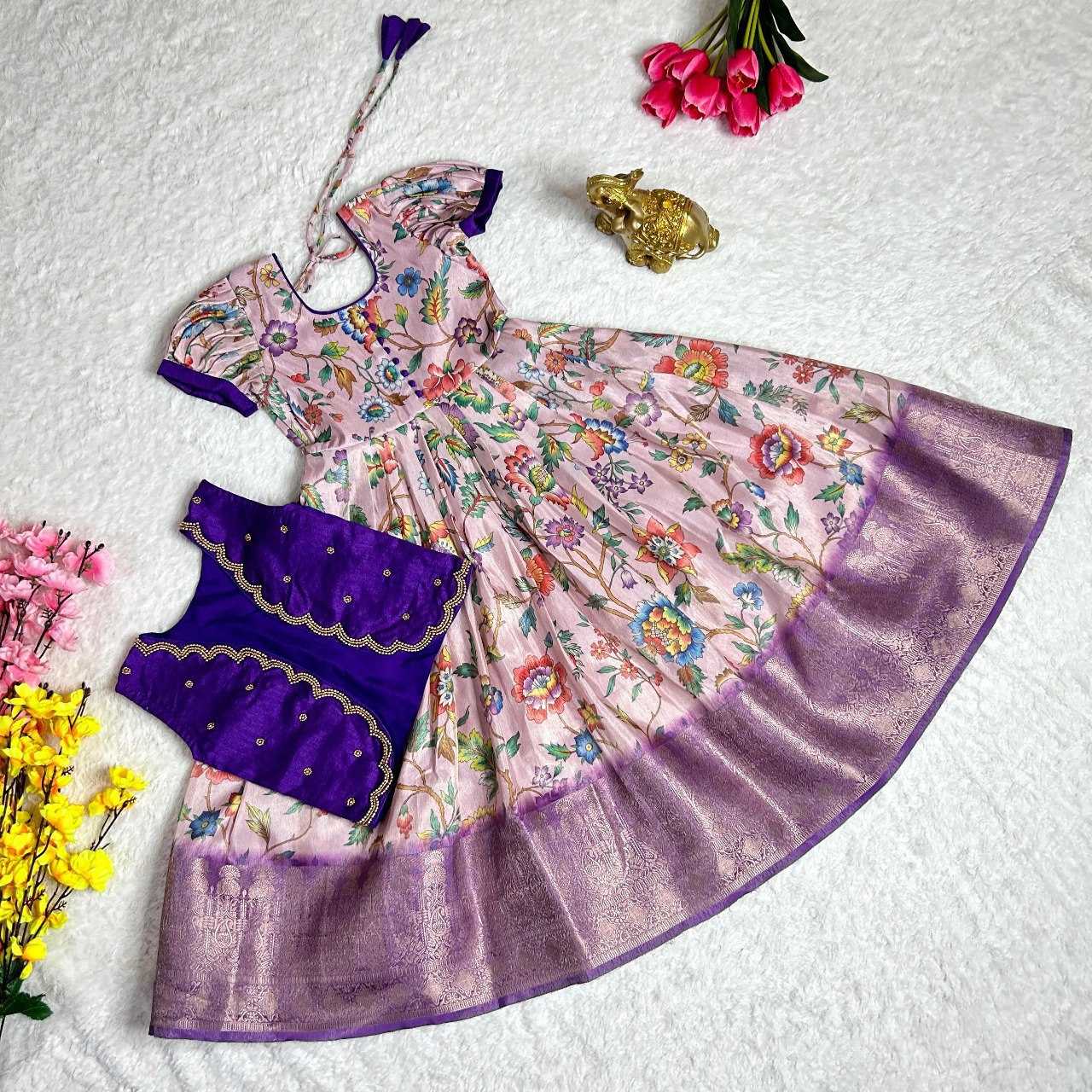 YNF HANDLOOM SILK KESH109 RRKT36 KIDS WEAR WHOLESALE KIDS GOWNS MANUFACTURER