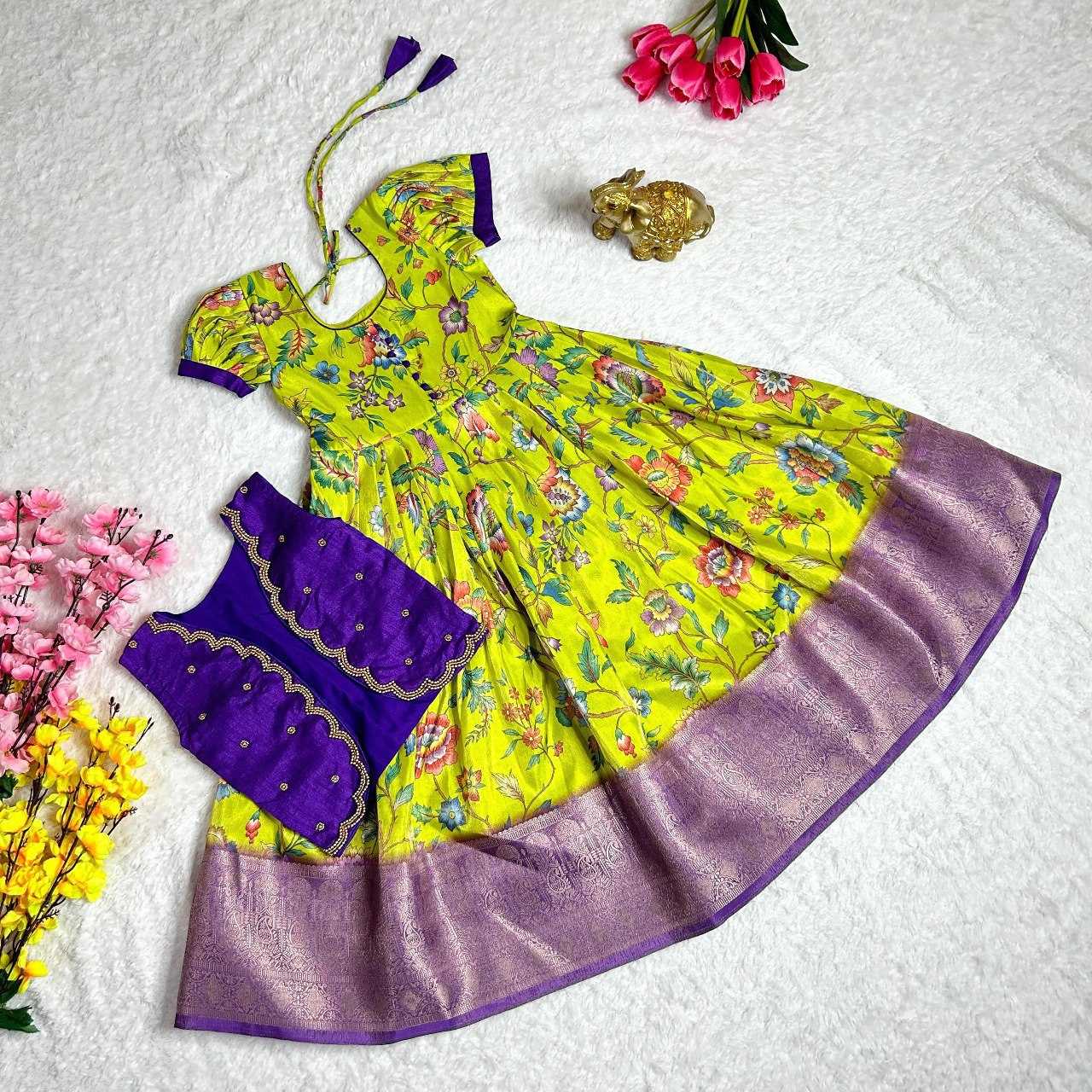 YNF HANDLOOM SILK KESH109 RRKT36 KIDS WEAR WHOLESALE KIDS GOWNS MANUFACTURER