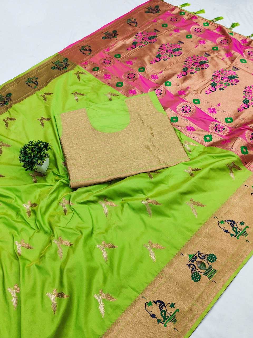 YNF PAITAHNI SILK RIN150  Love Bird SILK SAREES WHOLESALE PAITHANI SOFT SILK TRADITIONAL SILK PURE ZARI SILK SAREES MANUFACTURER