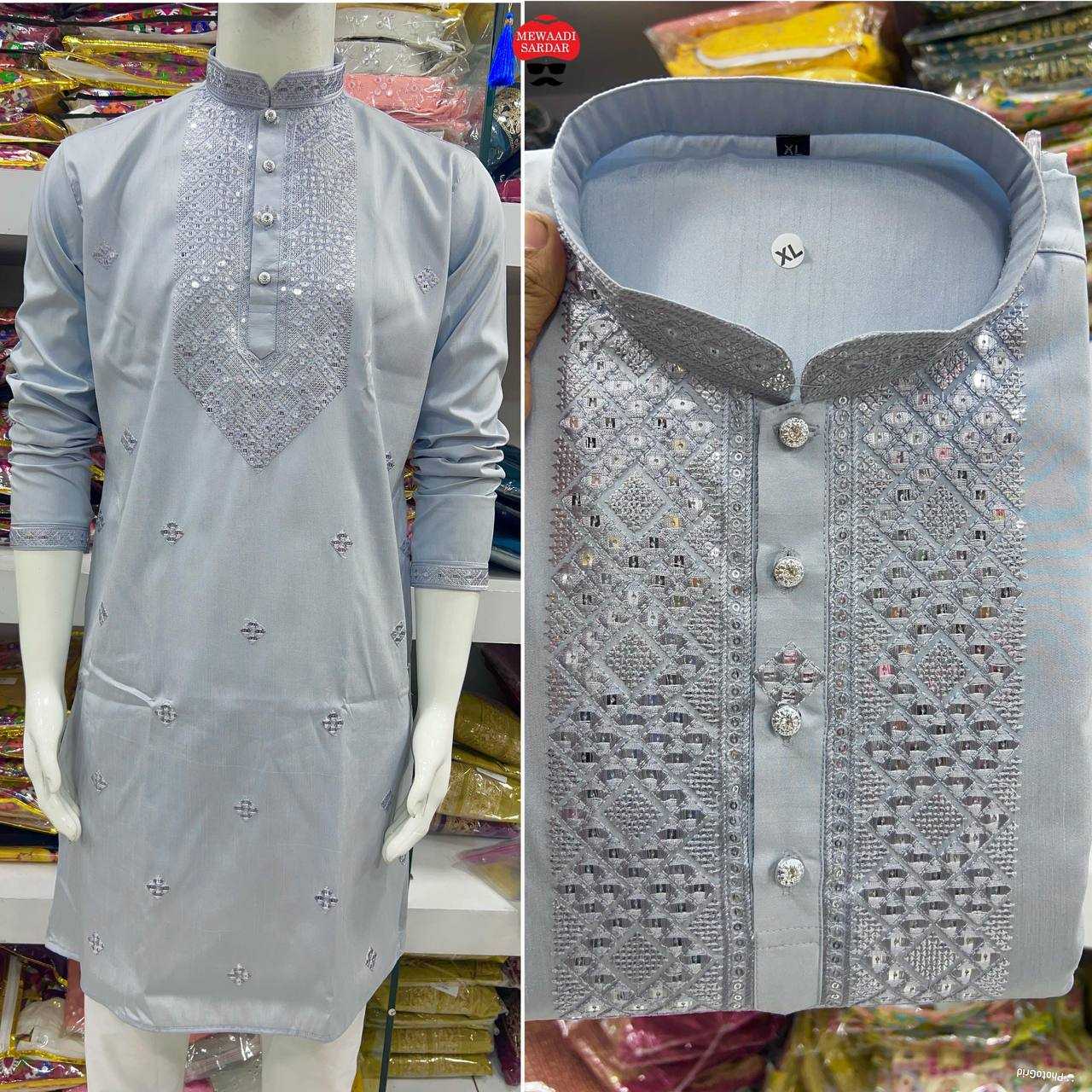 YNF PREMIUM SILK RIN125 INL01 MENS WEAR WHOLESALE MENS KURTA PYJAMA EMBROIDERED KURTA PYJAMA MANUFACTURER