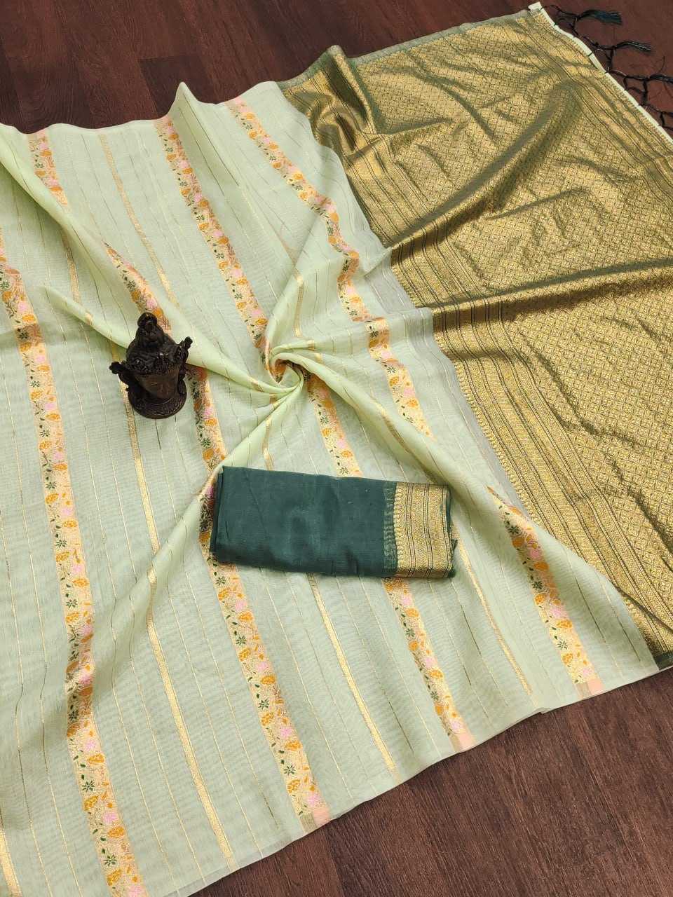 YNF SILK COTTON RIN118 RGK47 SAREES WHOLESALE COTTON LINEN LADIES WEIGHTLESS ZARI BORDER SAREES MANUFACTURER