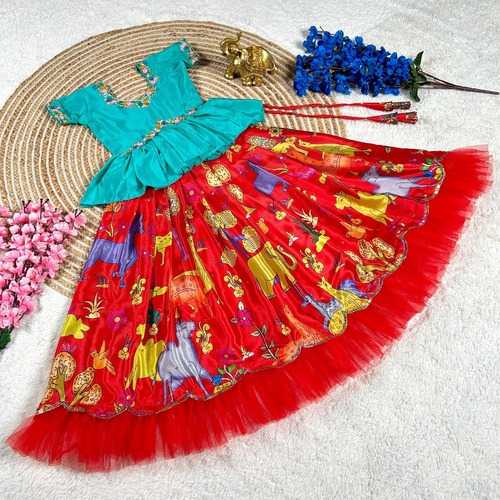 YNF SOFT CHINON KESH109 RRKT79 KIDS WEAR WHOLESALE KIDS LEHENGAS MANUFACTURER