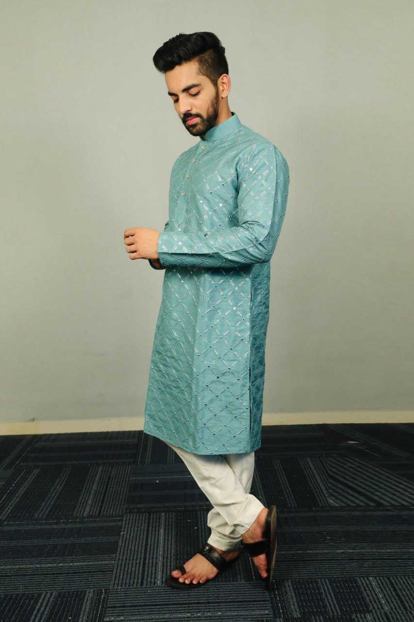 YNF SOFT SILK RIN111 GOLDEN MIRROR MENS WEAR WHOLESALE MENS KURTA PYJAMA EMBROIDERED KURTA PYJAMA MANUFACTURER