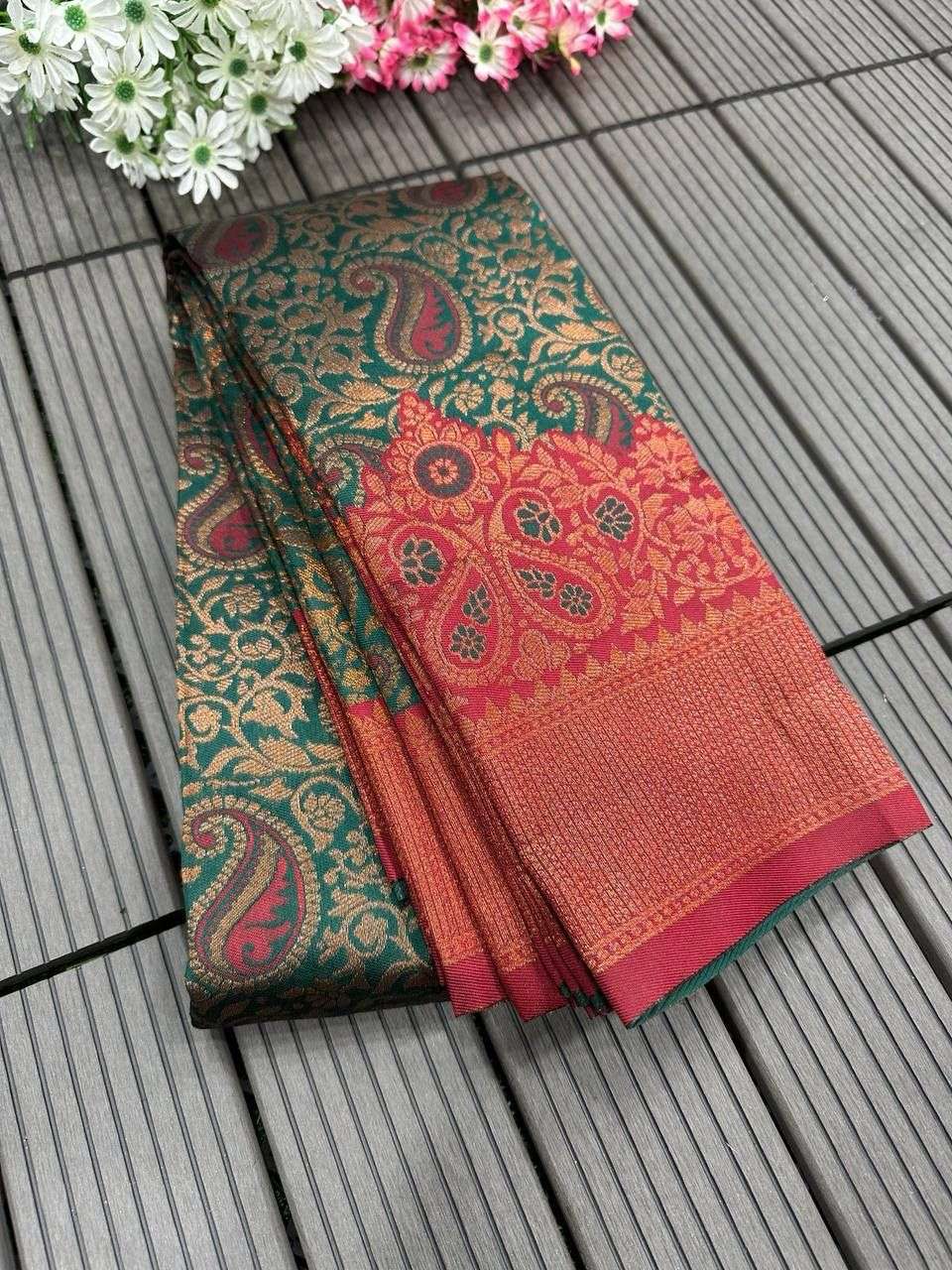 YNF TISSUE RIN179 624 SAREES WHOLESALE TISSUE SILK KANCHIPURAM ZARI BORDER SAREES MANUFACTURER