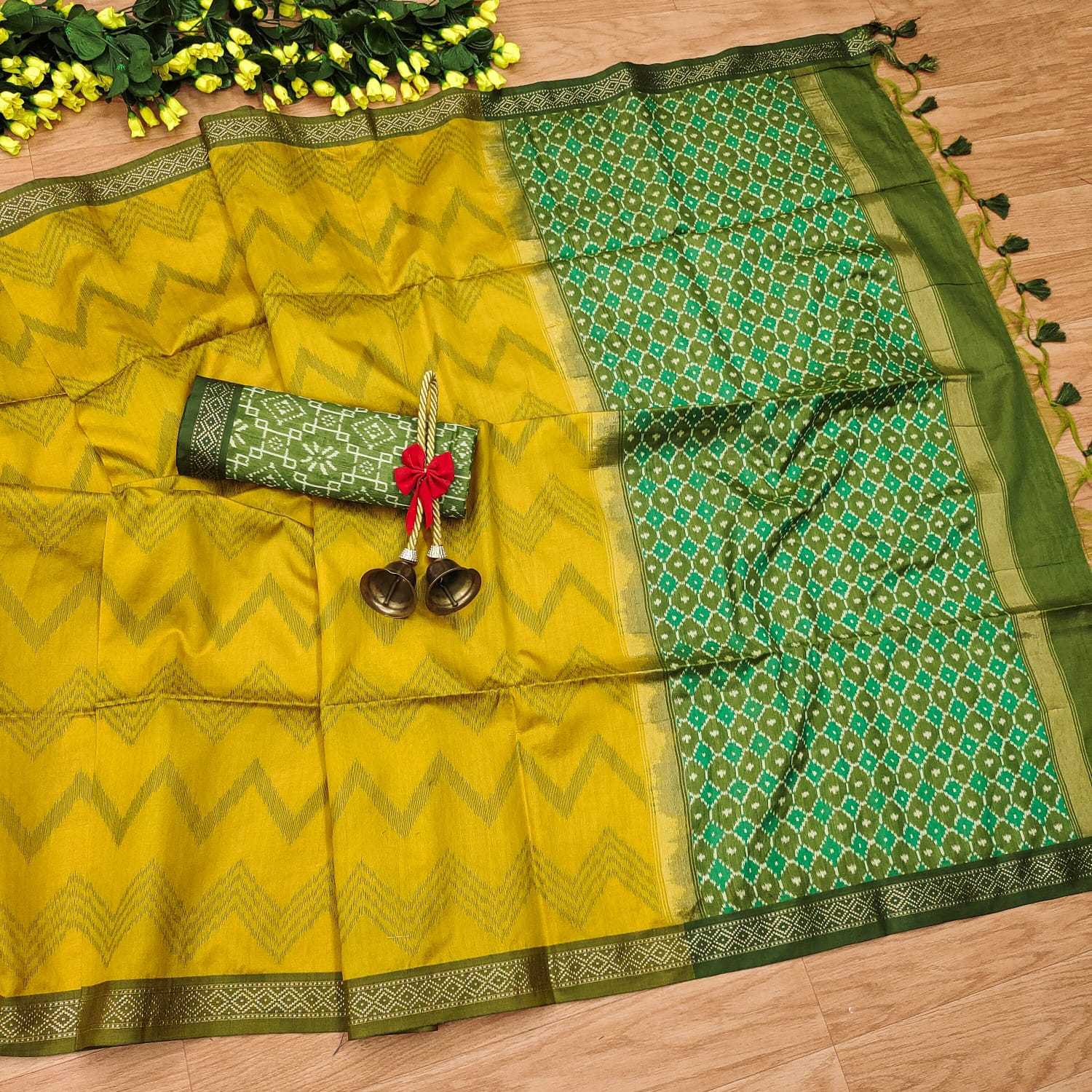 YNF TUSSAR SILK KESH171 YUKTI LERIYA SILK SAREES WHOLESALE SOFT SILK TUSSAR SILK TRADITIONAL SILK IKAT SAREES MANUFACTURER