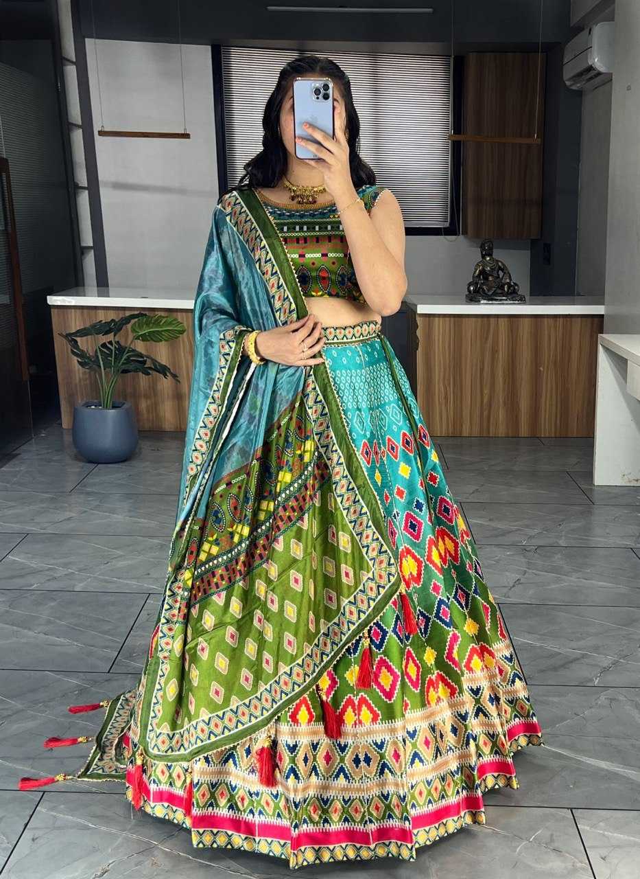 YNF ART SILK RIN119 6134 LEHENGAS WHOLESALE DESIGENR SILK PRINTED GOTA PATTI LEHENGAS MANUFACTURER - Deevit International