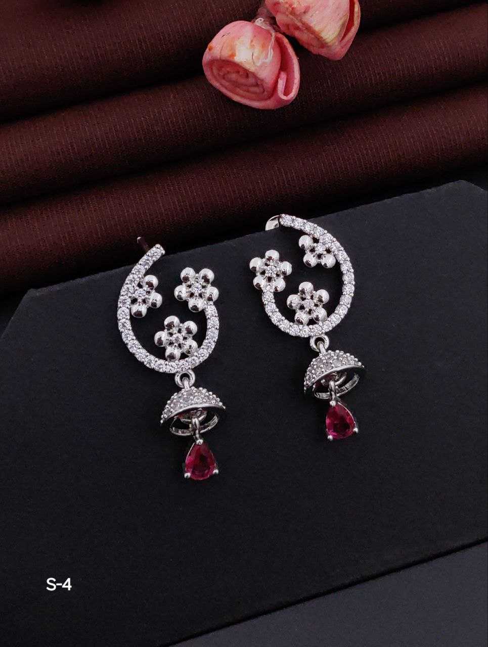 YNF BRASS KESH193 ROR109 WOMENS JEWELLERY WHOLESALE FANCY ARTIFICIAL AD DIAMOND EARRINGS MANUFACTURER