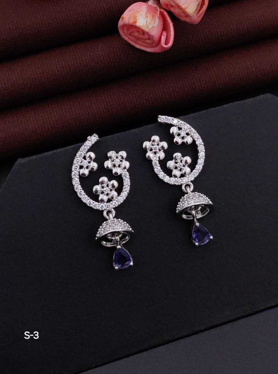 YNF BRASS KESH193 ROR109 WOMENS JEWELLERY WHOLESALE FANCY ARTIFICIAL AD DIAMOND EARRINGS MANUFACTURER