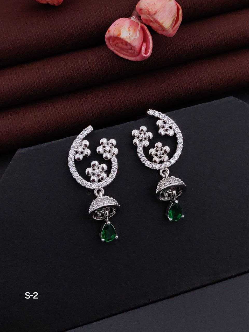 YNF BRASS KESH193 ROR109 WOMENS JEWELLERY WHOLESALE FANCY ARTIFICIAL AD DIAMOND EARRINGS MANUFACTURER