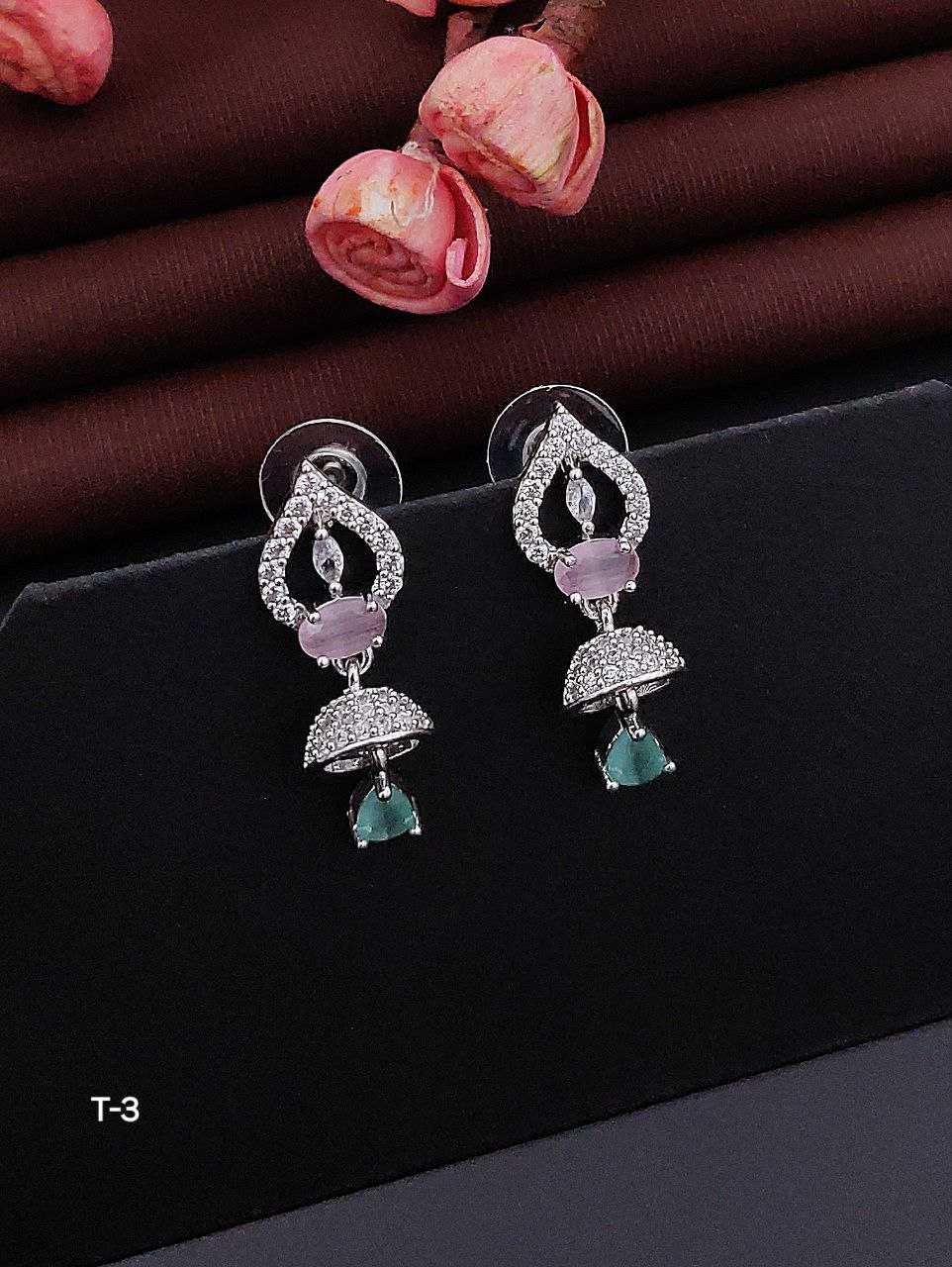 YNF BRASS KESH193 ROR111 WOMENS JEWELLERY WHOLESALE FANCY ARTIFICIAL AD DIAMOND EARRINGS MANUFACTURER