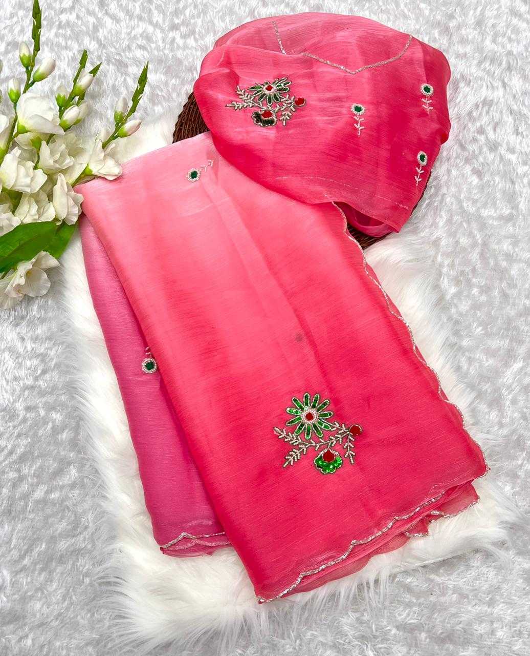 YNF BURBERRY SILK RIN104 ARE132 SAREES WHOLESALE HAND WORK BUTTA SILK SAREES MANUFACTURER